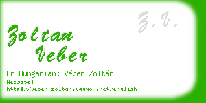 zoltan veber business card